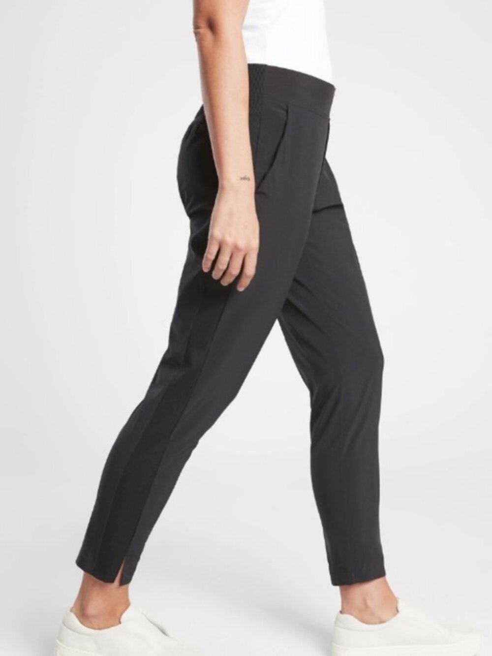 NEW Athleta Brooklyn Black Athletic Slit Ankle Pant - Picture 3 of 6